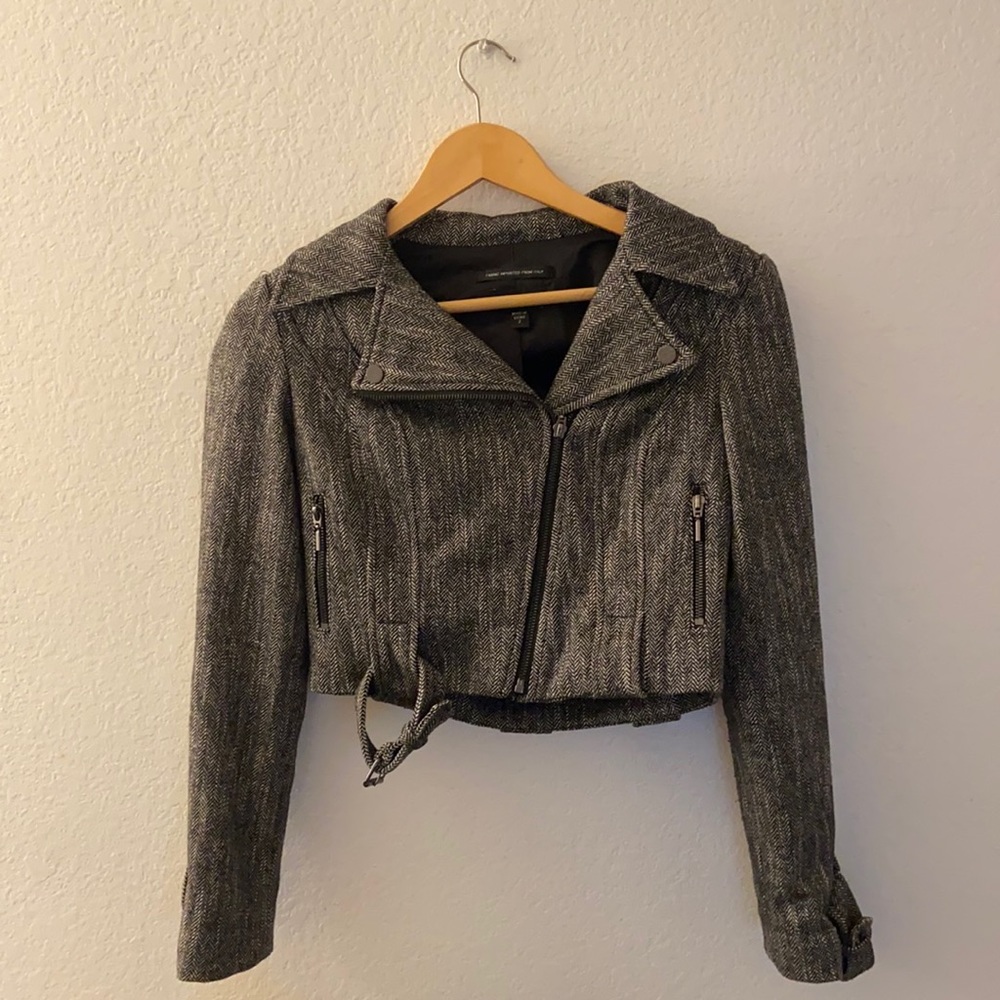 Bebe Cropped Gray Wool Jacket Size 2